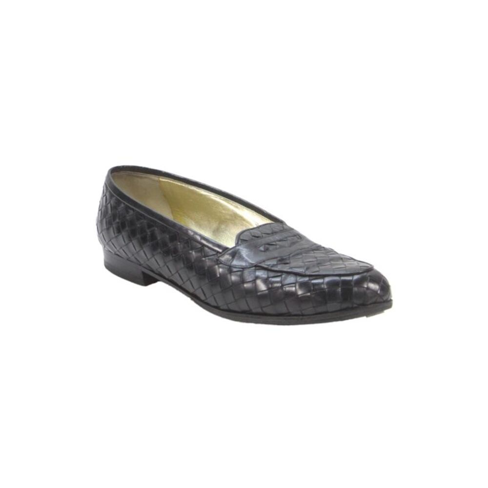 Bottega Veneta Vintage Womens Intrecciato Slide On Loafers Black Size 8.5 B